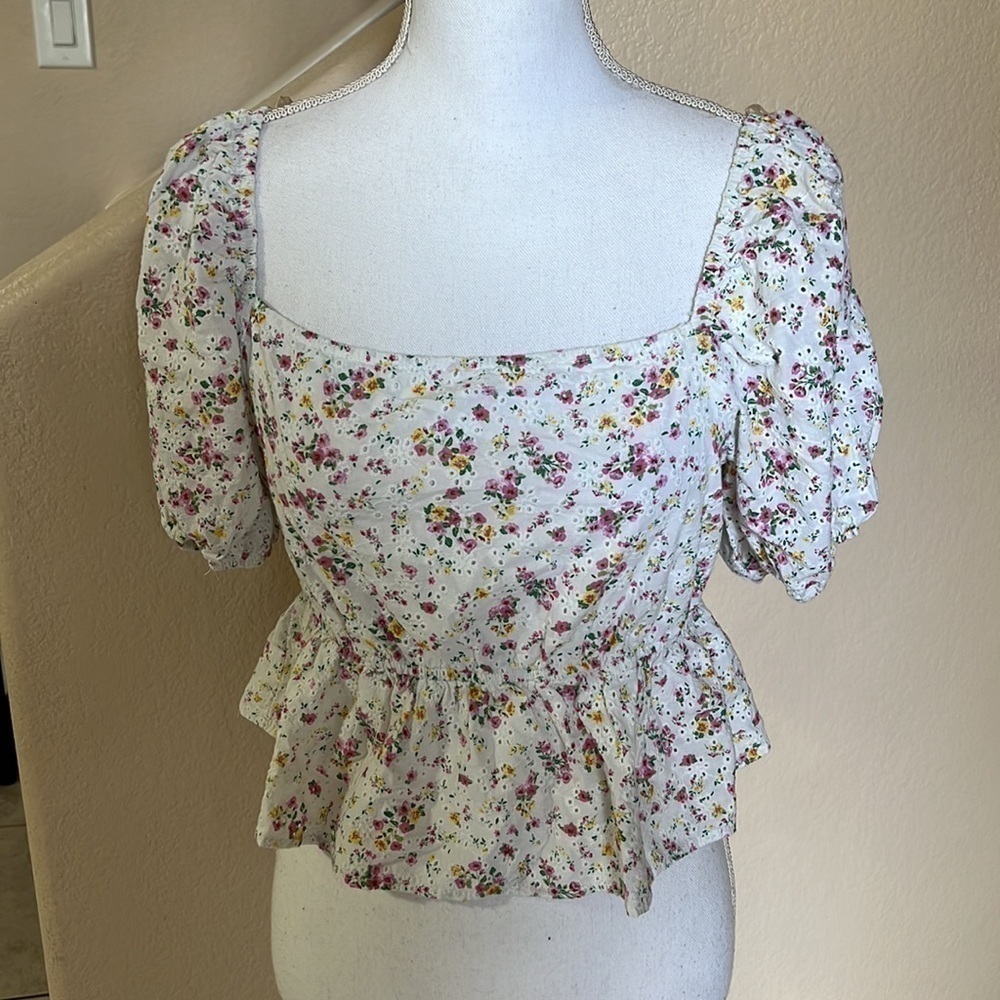 Wild fable eyelet floral top